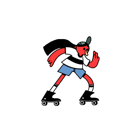 Rollerblades Patinando Sticker