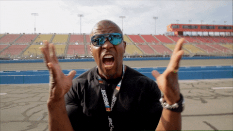 Yell Terry Crews GIF by NASCAR