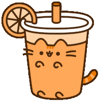 Happy Orange Juice Sticker by Pusheen