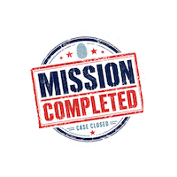 Case Closed Mission Completed Sticker by CGP Spotlight