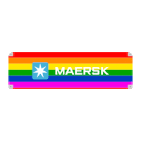 Maersk_official logo rainbow ocean airplane Sticker