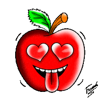 FazzinoPopArt love apple pop art heart eyes Sticker