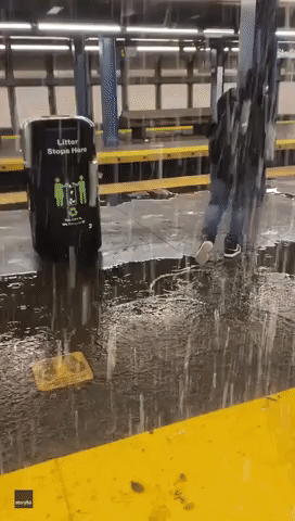Subway Station Drenched as Ida Remnants Prompt Flash Flood Emergency in New York