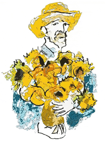 Van Gogh Sunflowers GIF by Natalia Stahl