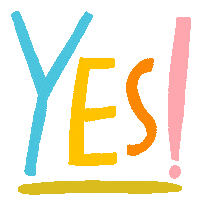 Lettering Yes Sticker by Linzie Hunter