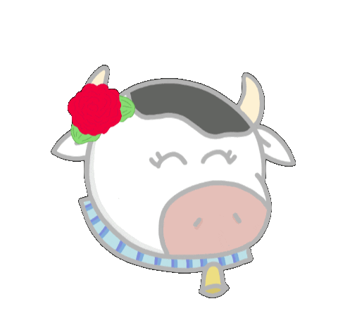 campanitadesigns happy excited yay cow Sticker
