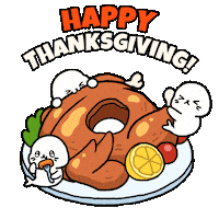 Happy Dinner Sticker by Sappy Seals