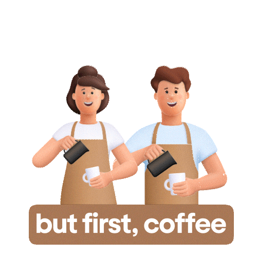 Coffee Couple Sticker by VIRA BCA