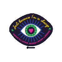 Black_Owl_Design love heart eye boss Sticker