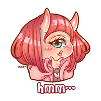 Zeldyy pink kawaii emotion hmm Sticker