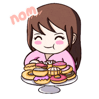 Smazycomics eating sugar donuts momo Sticker