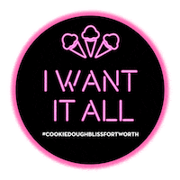 CookieDoughBliss party dessert fort worth cookie dough Sticker