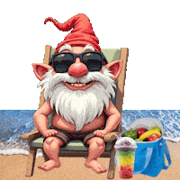 At The Beach Cute Gnome Sticker