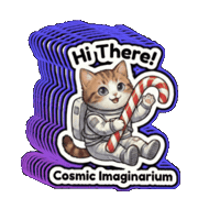 Waving Cat Christmas Greeting Sticker