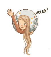 suerahel happy girl hello flower Sticker