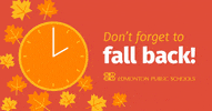 Time Change Fall Back GIF by Edmonton Public Schools
