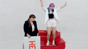 rachelelynae jump hey couch hey you GIF