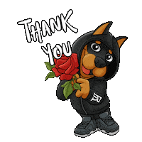 Thanks Thank You Sticker by Dobernut