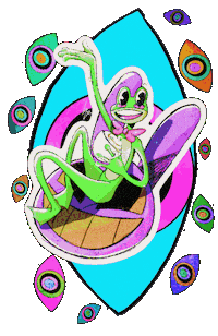 Abstraction Ribbit Sticker