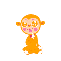 nanaiicl kawaii yoga monkey mono Sticker