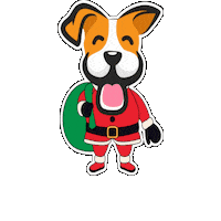 Santa Dog Barry Sticker by Lero Lero