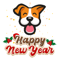 Barry New Year Dog Sticker by Lero Lero