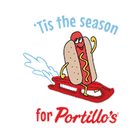 Sledding Hot Dog Sticker by Portillo's Hot Dogs