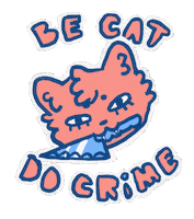 skiddykid cat meme mischievous cat be gay do crime knife cat Sticker