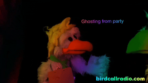 BirdCallRadio ghost boo leave leaving GIF