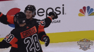 ice hockey hug GIF by NHL