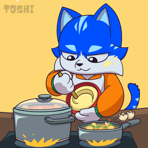 Cat Cooking GIF by Toshithecat