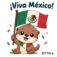 Viva Mexico Fiesta Sticker by Otto the Otter by GleeSpace