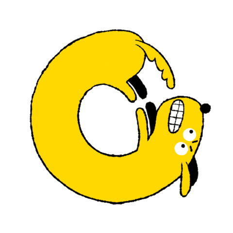 Cartoonbase giphyupload animation dog yellow Sticker