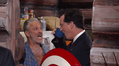 stephen colbert spit take GIF by The Late Show With Stephen Colbert