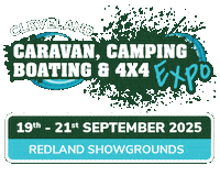 Cleveland Caravan Camping Boating 4X4 Expo Sticker by Australian Events