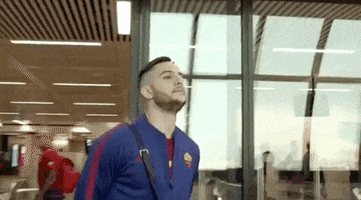 kostas manolas thinking GIF by AS Roma