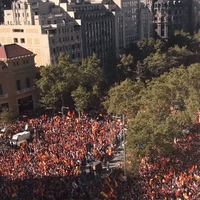 Tens of Thousands Demonstrate in Barcelona in Support of Spanish Unity