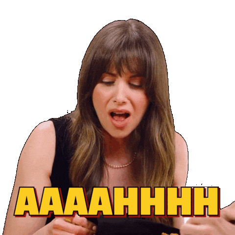 Shocked Alison Brie Sticker by First We Feast