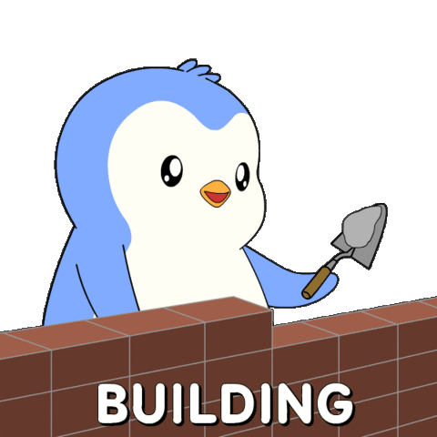 In Progress Work Sticker by Pudgy Penguins