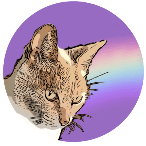 Geek Girl Cat Sticker by Una Geek