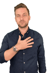 Excited Hand Aufs Herz Sticker by Attractive Media