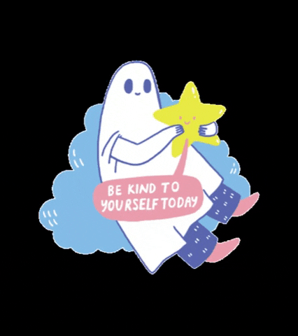 thesadghostclub giphygifmaker ghost clouds self care GIF