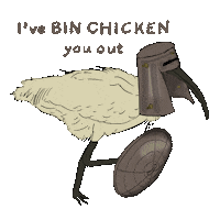 not_a_ham chicken bin ibis checking you out Sticker