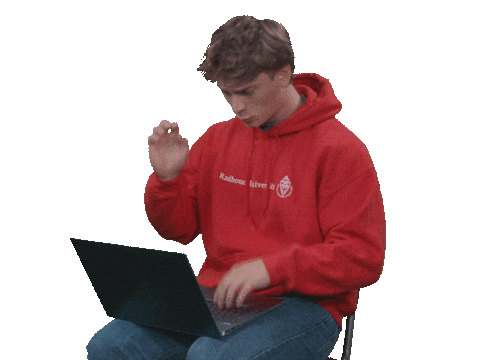 Typing Studying Sticker by Radboud University