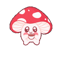 chuchuillustrations kawaii adorable mushroom relaxing Sticker
