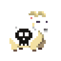 subpixel skull ready goat skulls Sticker