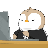 Text Working Sticker by Pudgy Penguins