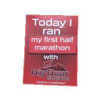 bigbearevents run sign first half marathon Sticker