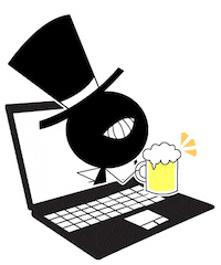 Azegallery drink beer black cheer Sticker
