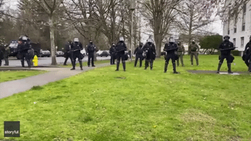 Police Intervene as Rival Demonstrators Clash Near Oregon State Capitol